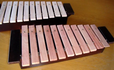 Box resonated DIY xylophones constructed using the P1 xylophone building guide